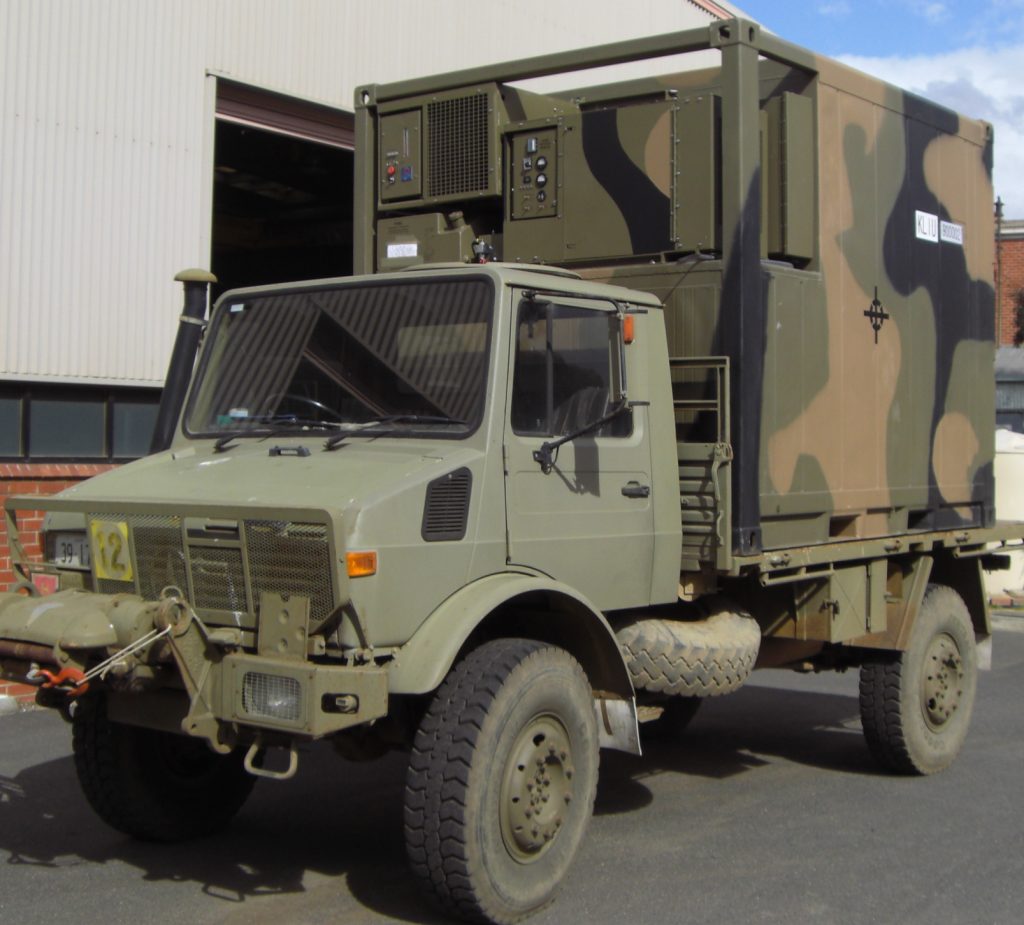 10FT Military Refrigerated Container on Camouflage Truck