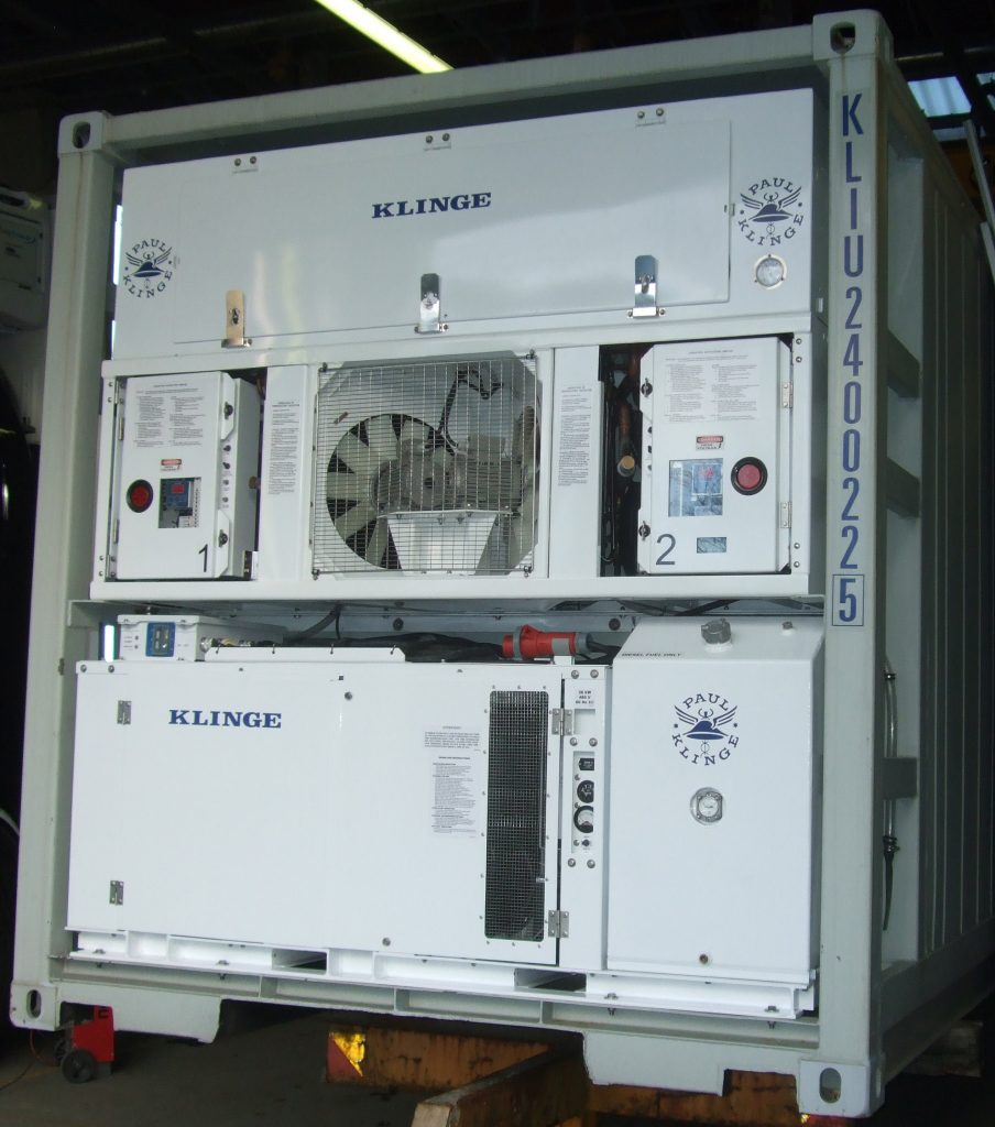 Front view of 8ºC to -25ºC Dual Redundant Refrigeration Unit & Integral Genset