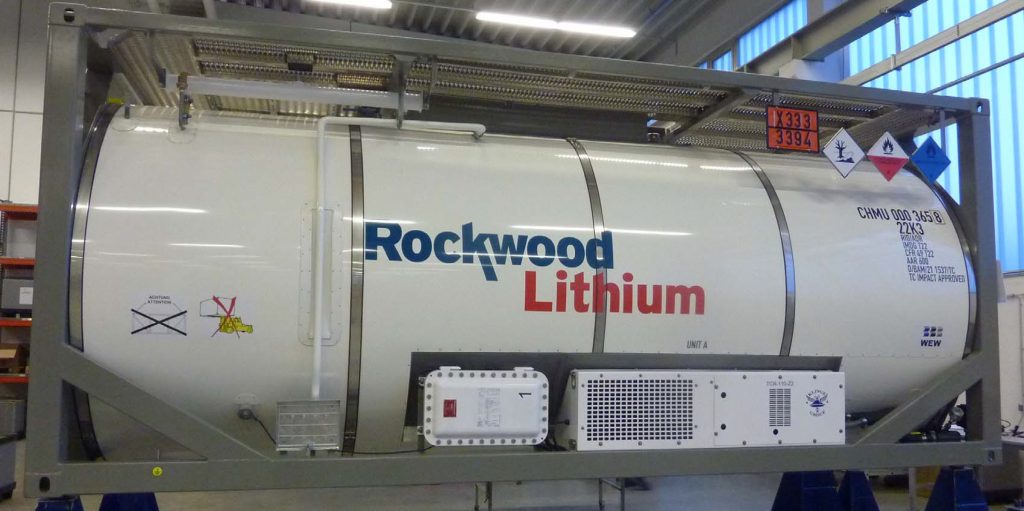 Side view of Rockwood Lithium Tank Container Refrigeration Unit