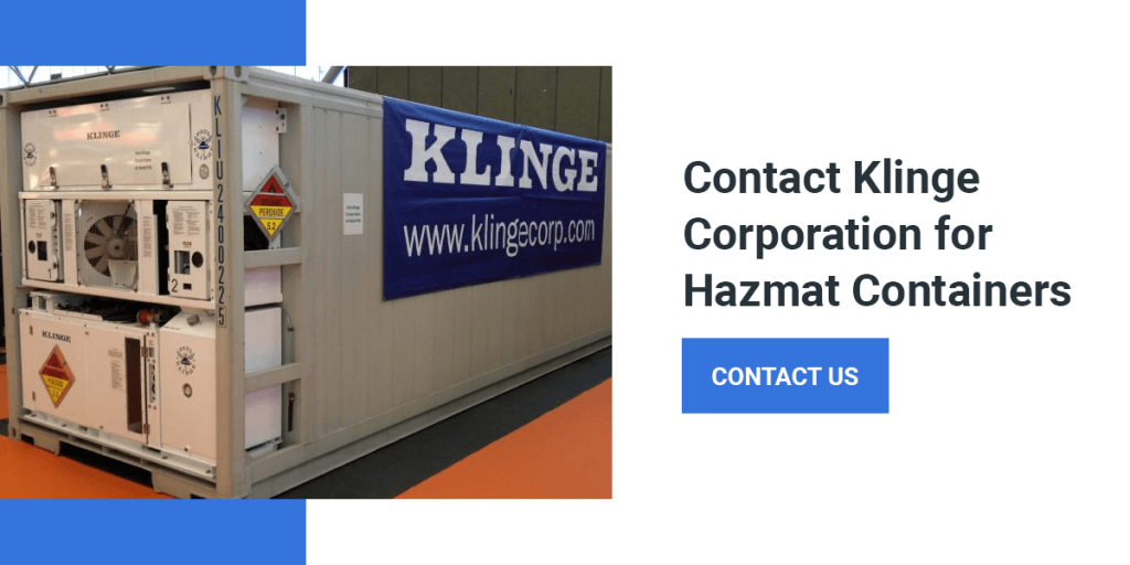 Contact Klinge Corp for Hazmat containers